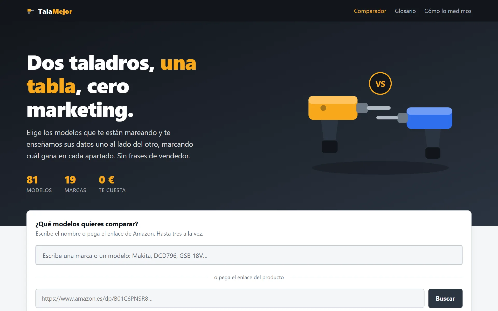 Portada de talamejor.es en un ordenador